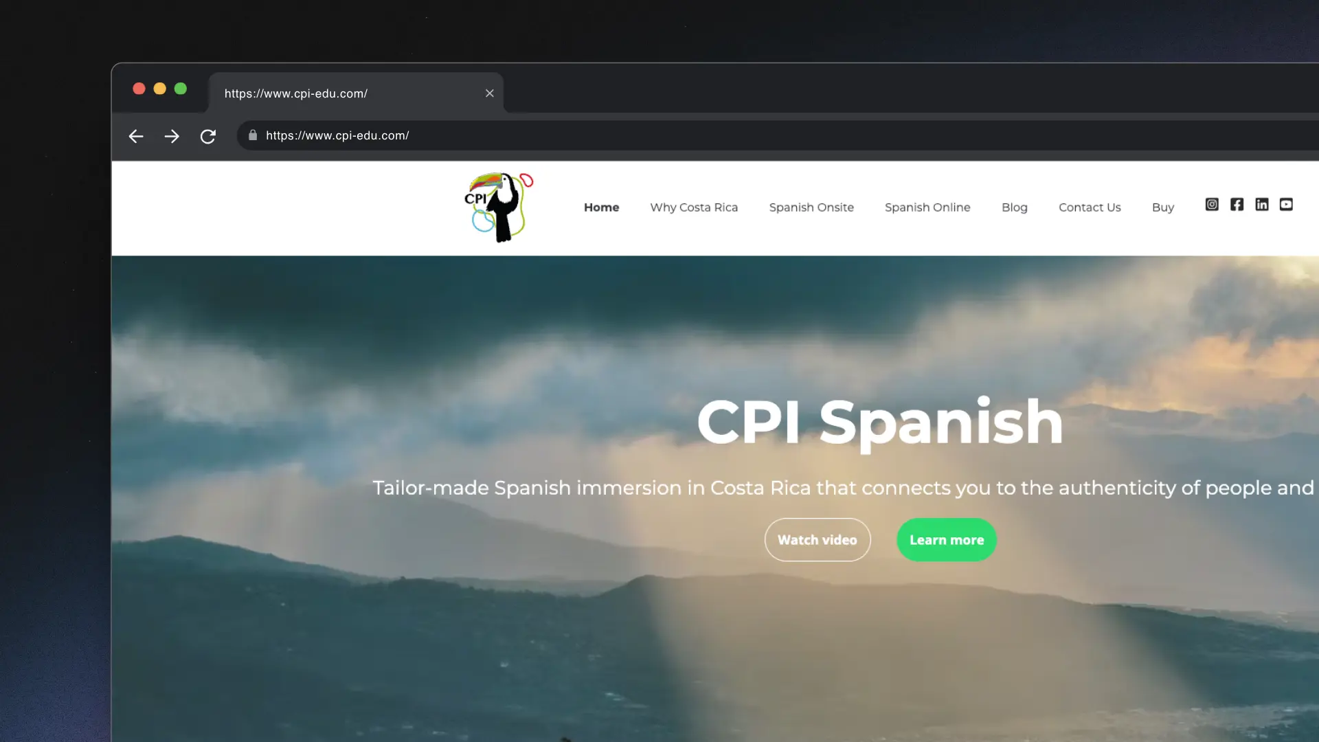 Screenshot of CPI Website - built using  React, Tailwind, Jest